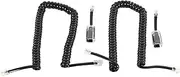 Mellisso Telephone Cord Detangler, 2 Pack Black Coiled Telephone Handset Cord / 1.1 Ft Coiled 2 Pack Black Extended Rotatable Telephone Phone Cord Detangler Landline Telephone Accessory