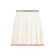 [Thom Browne] Thom Browne-White Virgin Wool Full Needle Stitch Mini Pleated Skirt-Donna 40 IT