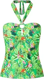 [Joe Browns] Women's Recycled Content Tropical Print Halter Tankini Top