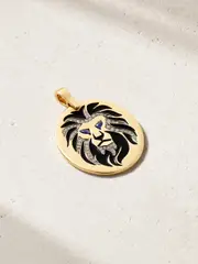 [Diane Kordas] Diane Kordas - Lion 18-karat Gold, Diamond, Sapphire And Enamel Pendant - One size One size Gold