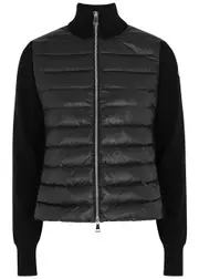 Moncler Black Quilted Shell and Cotton Jacket - L L