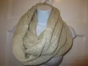 NWT ANN TAYLOR Womens SILVER SPARKLE Crochet MOHAIR BLD INFINITY Scarf O/S NEW