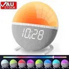 9 Color Wake up Light Sunrise Alarm Clock LED Bedside Sounds Night Lamp AU Stock