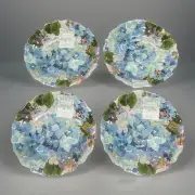 Set 4 - Shabby Chic 8.5” Salad Bowls Hydrangea Melamine Blue Purple Floral NEW!