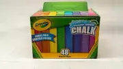CRAYOLA WASHABLE SIDEWALK CHALK -48 ASSORTED COLORS NEW IN BOX
