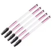 5pcs Soft Double Sided Eyebrow Extension Brush for Women Eye Makeup Pink White