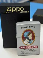 ZIPPO 1999 BAGLEYS OLD COLONY TOBACCO TIN SERIES LIGHTER UNFIRED IN BOX X945