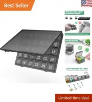Monthly Pill Organizer Once a Day - 30 Day Pill Organizer Box - Squeeze to Op...