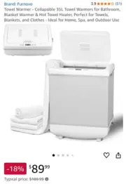 Towel Warmer - Collapsible 35L Towel Warmer