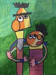 Picasso-style Bert & Ernie