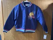 Def Leppard New! Girls Navy Full Zip Bomber Jacket Size 10-12