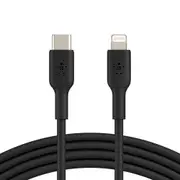 Belkin BoostCharge Lightning to USB-C Cable (1m/3.3ft) - Black (CAA003bt1MBK), 18W Fast Charge, 8,000+ bends tested, 480Mbps, USB-C PD, PVC Cable