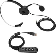 H360 Single Ear Headset - Adjustable Volume Control, Noise Reduction Microphone for Clear Communication (Black)