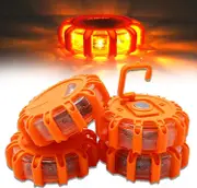 1/2/3/4 Pack Led Safety Flares Road Emergency Lights Roadside Safety Flashing Warning Flare Light Kit Beacon Disc 1Pcs