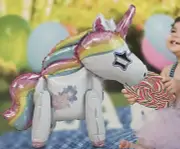 NEW 3D Standing rainbow Unicorn mylar Balloon air filled birthday baby shower