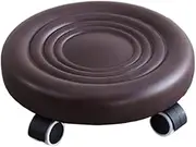 SiaBiced Low Height Stool with Mobile Wheels and Thickened Cushion Steps, Roller Stools, Short Stools for Bedroom, Brown, as described