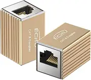 2 Pack RJ45 Coupler, Aluminum Alloy Shell, Ethernet Adapters Female to Female, 8-Pin Modular Straight Through Extender, Network Connectors for Cat8/Cat7/Cat6/Cat6a/Cat5e/Cat5 Ethernet Cable(Gold)