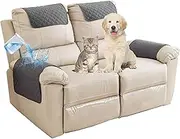 Sofa Armrest Cover Headrest Cover Recliner Chair Arm Cover Sofa Headrest Slipcovers Nonslip Waterproof Armchair Cover for Recliner Leather Sofa Couch Protector (Color : Gris Foncé-a, Size : 2 Place