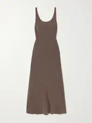 [Matteau] Matteau - Silk Crepe De Chine Midi Dress - Brown - 4 4 Brown