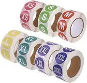 DGQ 3500 Pcs Clothing Size Stickers Labels 1" Round Sizing Sticker 7 Sizes Self Adhesive Apparel Size Labels (XS, S, M, L, XL, XXL, XXXL) for T Shirt Hats Pants Dress Apparel retailers (Multicolor)
