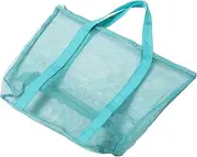 [Ipetboom] Large Capacity Transparent Mesh Beach Bag Durable Tote for Travel Shopping Heavy Duty Design for Vacation Essentials Versatile Use for Beach Trips Grocery Carrier