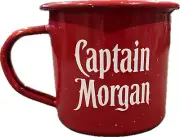 Captain Morgan. Enamelware Metal Cup Mug. Camping. Caribbean.Rum. Liquor. Beach.