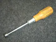 NOS! STEVENS WALDEN SPINTITE 3/8" WOODEN HANDLE NUT DRIVER, #3412, USA, RARE!