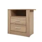 Artiss Oak Bedside Table with 2 Drawers & Shelf – TARA Range
