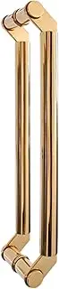 Shower Door Handle Gold, Glass Door Knobs Grab Bar, Stainless Steel Sets for Hotel Office Bathroom Enclosures