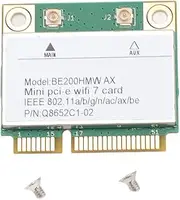 Generic Mini PCI E 7 Card, 8774Mbps 2 Band 2.4G 5G Gigabit Network Card Mini PCIE Interface Adapter with Bluetooth 5.4 BE200HMW for PC C (No Antenna)