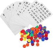 1 Set Complete Bingo Game Set Unique Bingo Cards Colored Chips for Family Fun Educational Entertainment Concentration for Parties Gatherings