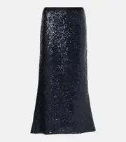 [Polo Ralph Lauren] Polo Ralph Lauren Sequined midi skirt AU 14 blue