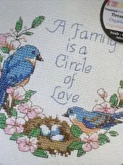 Vtg Sealed DIMENSIONS LEARN A CRAFT CROSS STITCH KIT Blue BIRDS 6”