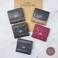 在飛比找蝦皮購物優惠-現貨 COACH 短夾 扣式短夾 三折短夾 小短夾 防刮皮革