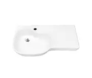 Gentec Sterisan 710mm Anti-Microbial Accessible Wall-Mounted Basin Sink with Right-Hand Shelf - Tap Hole