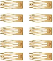 10pcs Double-Grip Hair Side Clips Metal Snap Barrettes Hair Styling Tools Women Gold