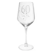 Gibson Gifts 60 Birthday Crystal Wine Glass Toasting Tumbler Drinkware Clear