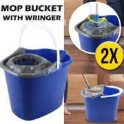 2x Mop Bucket With Wringer Strong Durable Easy Pour Spout 10L Xtra Kleen® AU NEW