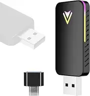 Wirel Transmission Adapter Dongle 2-in-1 Car Wired to Wirel Transmission Module Automobile-Phone Link Box USB-A/USB-C Plug & Play with Ambie Light