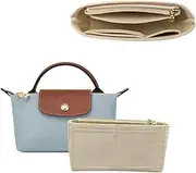 Proxima Direct Purse Bag Organizer Insert for Longchamp Fits Mini Size (Beige)