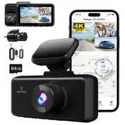 REDTIGER 3 Channel Dash Cam 4K 5G WiFi Front and Rear Inside with Hardwire Kit