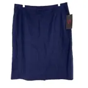 New Susan Lucci Skirt Women's Size 16 Knee Length Pencil Linen Blend Blue NWT