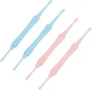 EXQUIMEUBLE 4Pcs Double Head Ear Spoons Durable Ear Wax Cleaners for Home Use Spiral Massage Design Ear Picks Portable Ear Cleaning Tools for Adults