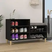 Shoe Cabinet, Shoe Storage Rack Shoe Organiser Shoe Cupboard Shoe Cabinet Black 102x36x60 cm Engineered Wood