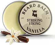 Striking Viking Beard Balm for Men – Light Hold, Vanilla, 2 Oz - Leave-in Beard Conditioner with Shea Butter, Tea Tree, Argan & Jojoba Oils - Smooth, Shape, Moisturize & Soften Coarse, Dry Facial Hair