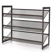 Shoe Rack Shoe Organizer Holder Stand 12-Pair Adjustable to Flat Slant Brown