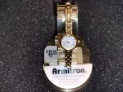Woman's Armitron 25/1718 Round Gold Tone Bracelet Band Wristwatch Watch - NEW