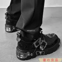 在飛比找蝦皮購物優惠-台灣出貨 2024新款復古搖滾暗黑 老爹鞋 鬆糕鞋 朋克風 