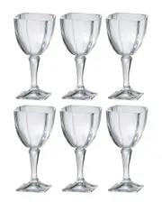Barski Set of 6 Crystal Wine/Water Goblets
