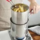 Deep Fryer 304 Stainless Steel Fryer with Frying Basket Auxiliary Food Pot to De